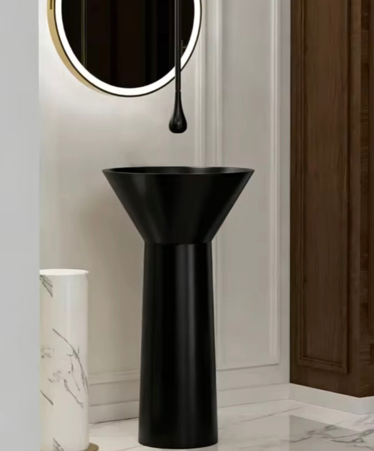 Abbatini Stainless Steel Pedestal Sink