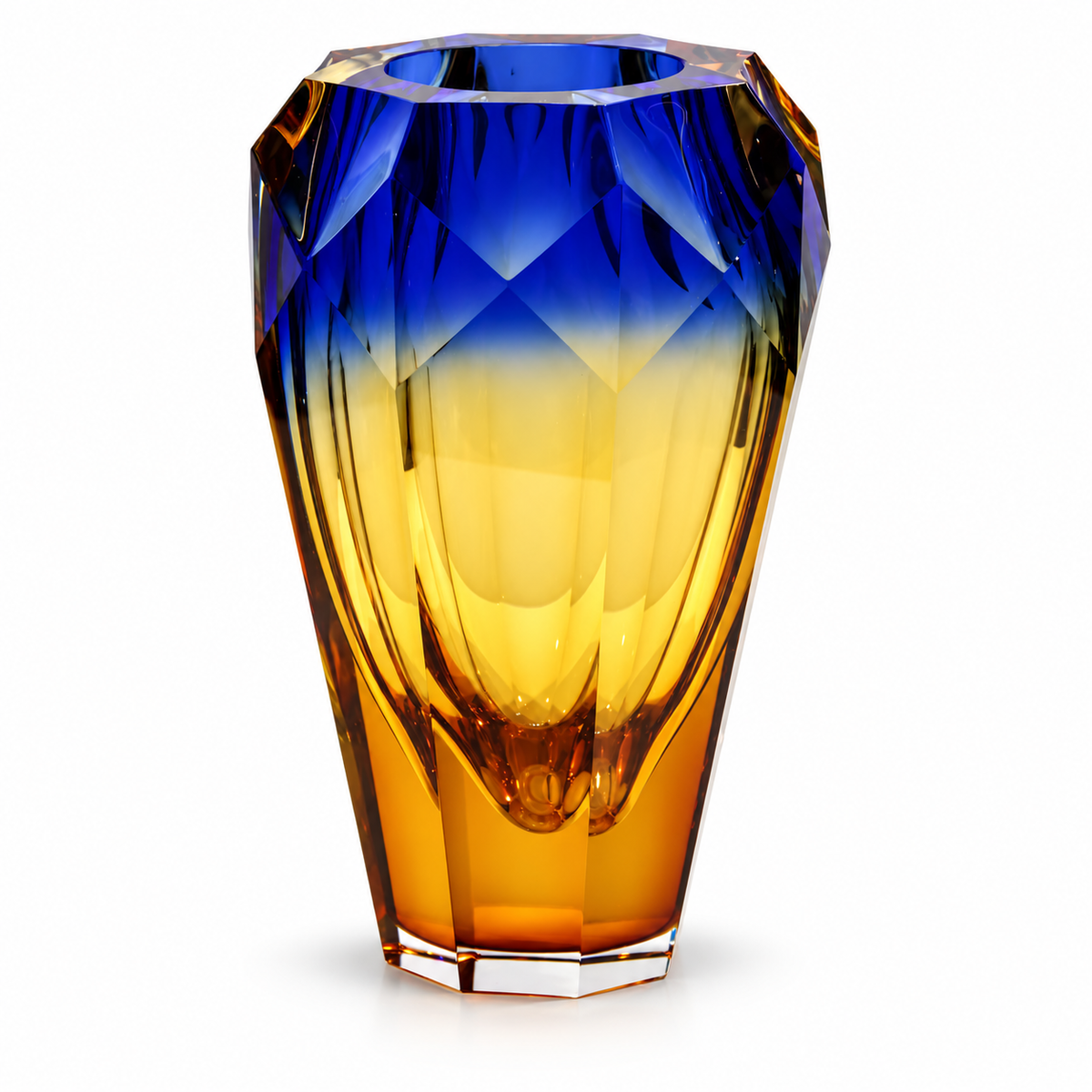 Alessia Faceted Ombré Crystal Vase