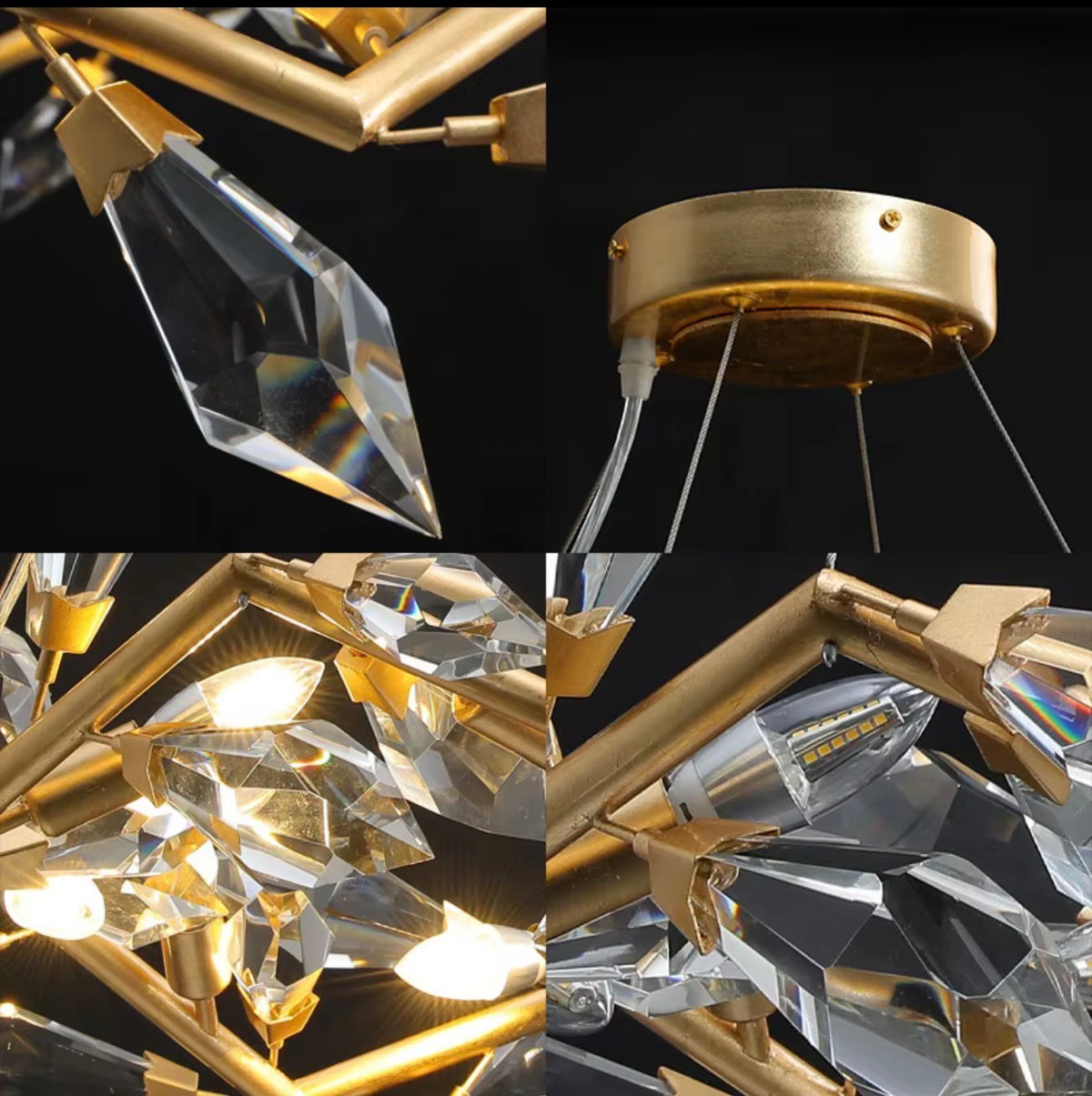 Pietro Handcrafted Crystal Branch Chandelier