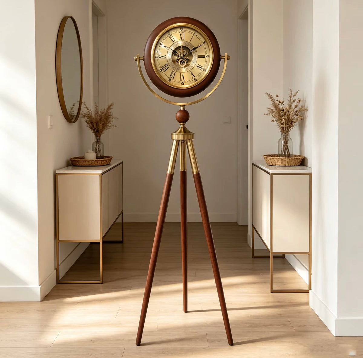 Retro Tripod Floor Clock