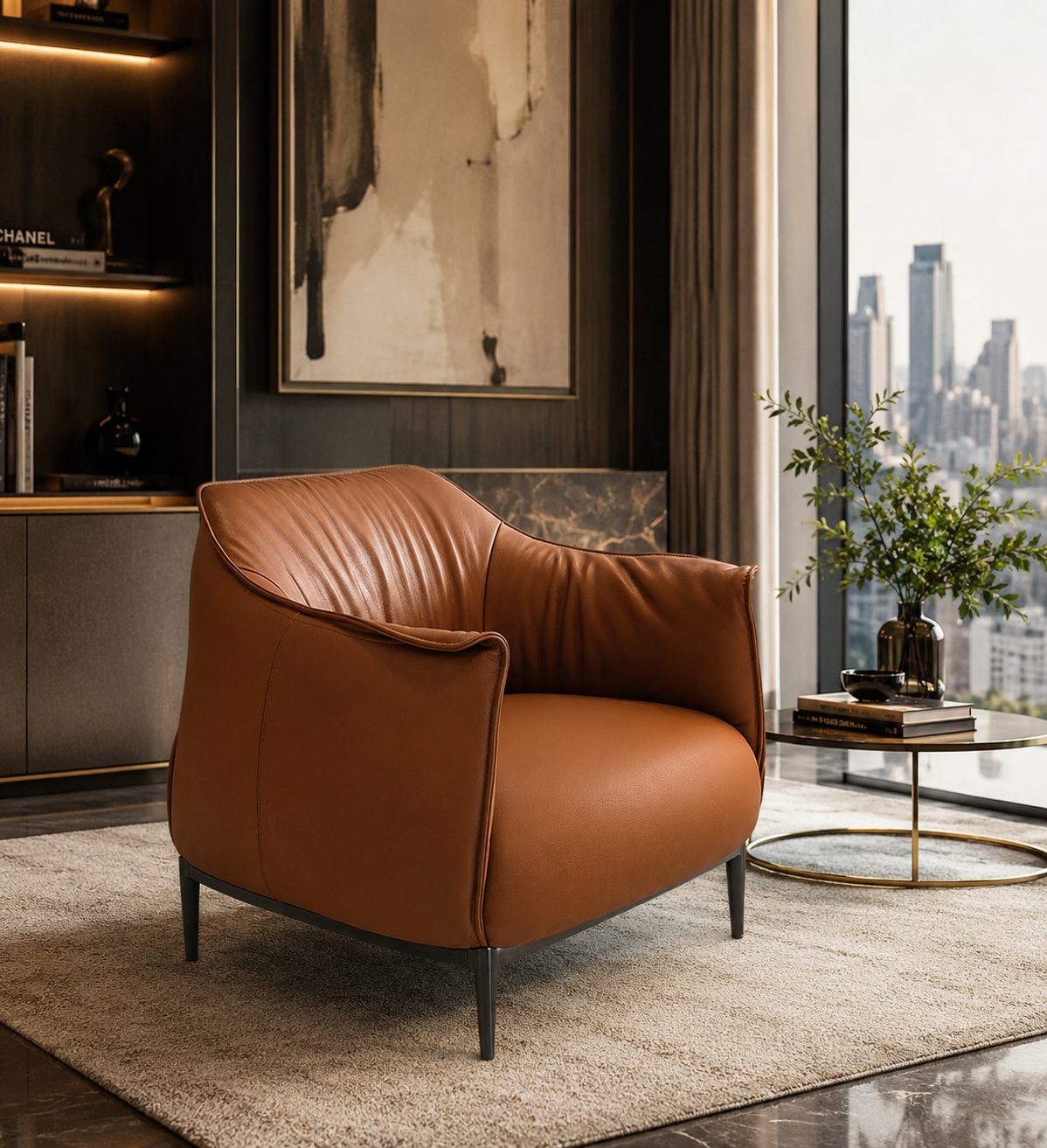 Casa Milano – Emiliano Genuine Leather Lounge Chair