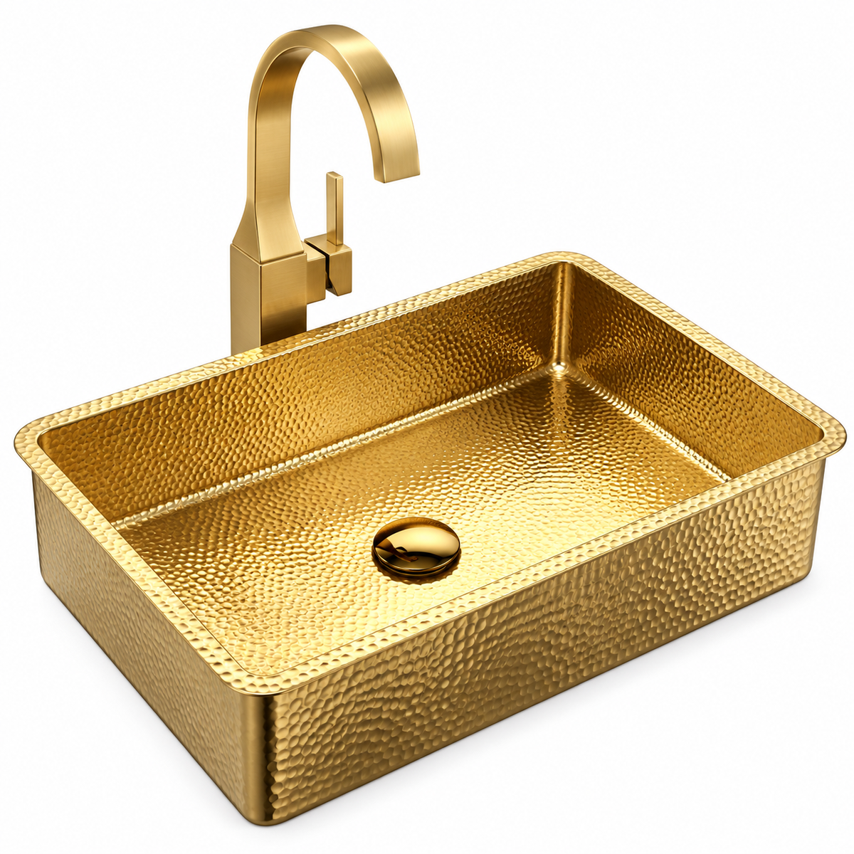 Belluno Hammered Gold Stainless Steel Vanity Sink