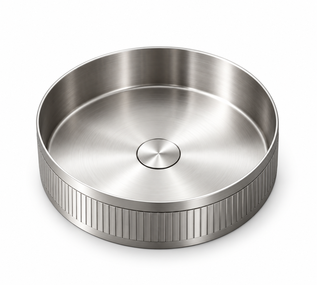Serafina Embossed Stainless Steel Vessel Sink