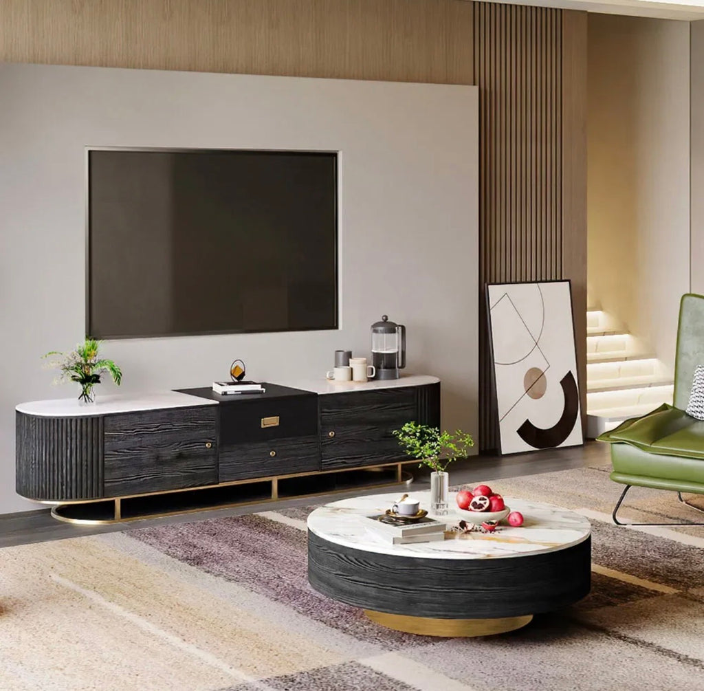 Casa Milano Sheri 83” Black Luxury TV Console