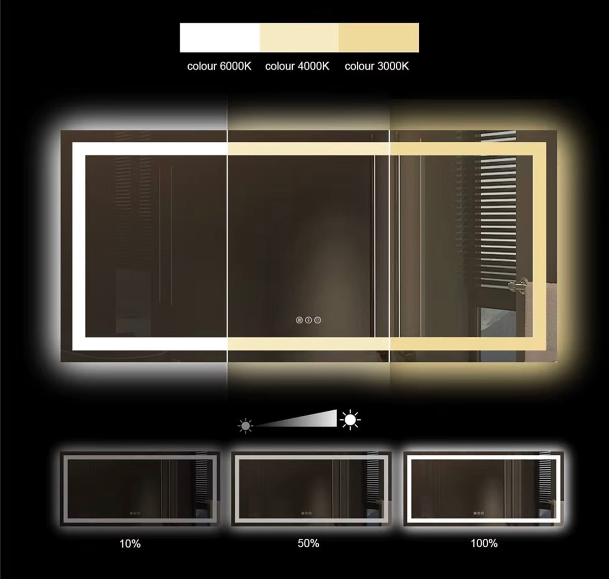 ADRIANA 40” × 60” ILLUMINATED SMART BATHROOM MIRROR