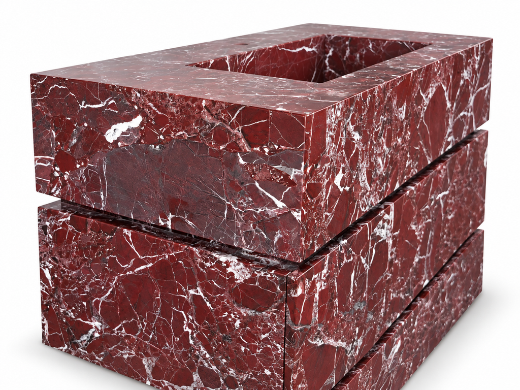 Rosso Levanto Marble Bathroom Vanity