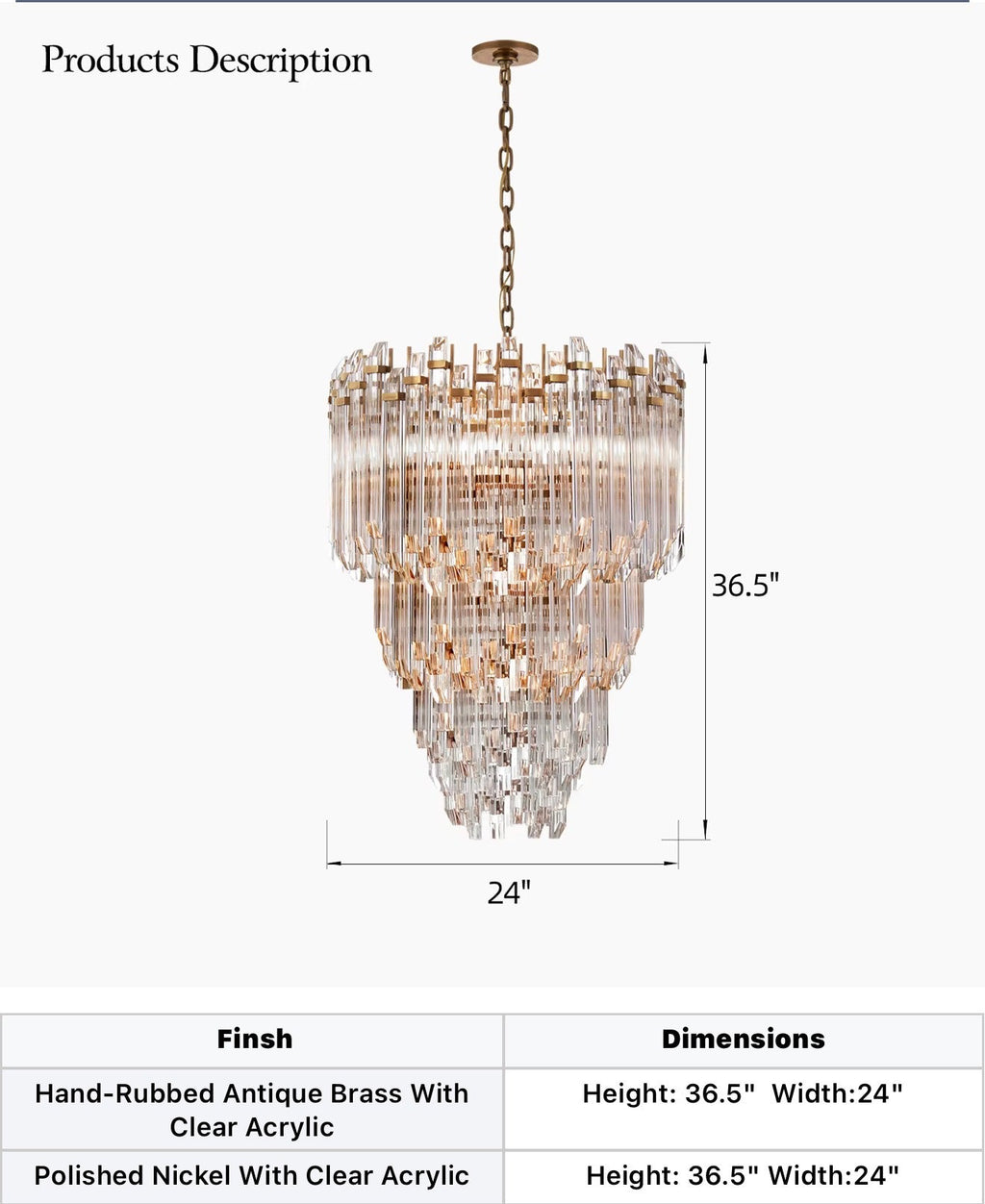 Adele Three-Tier Waterfall Chandelier
