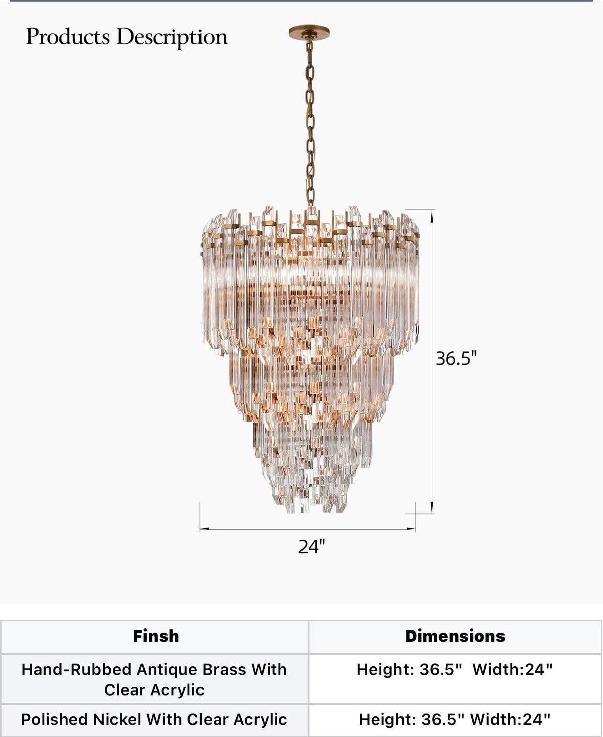 Adele Three-Tier Waterfall Chandelier