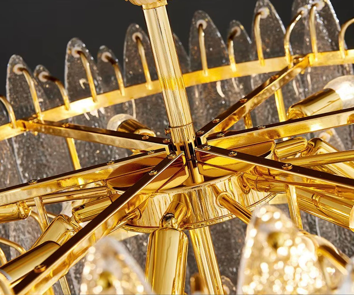 Camille Glass Leaf Chandelier
