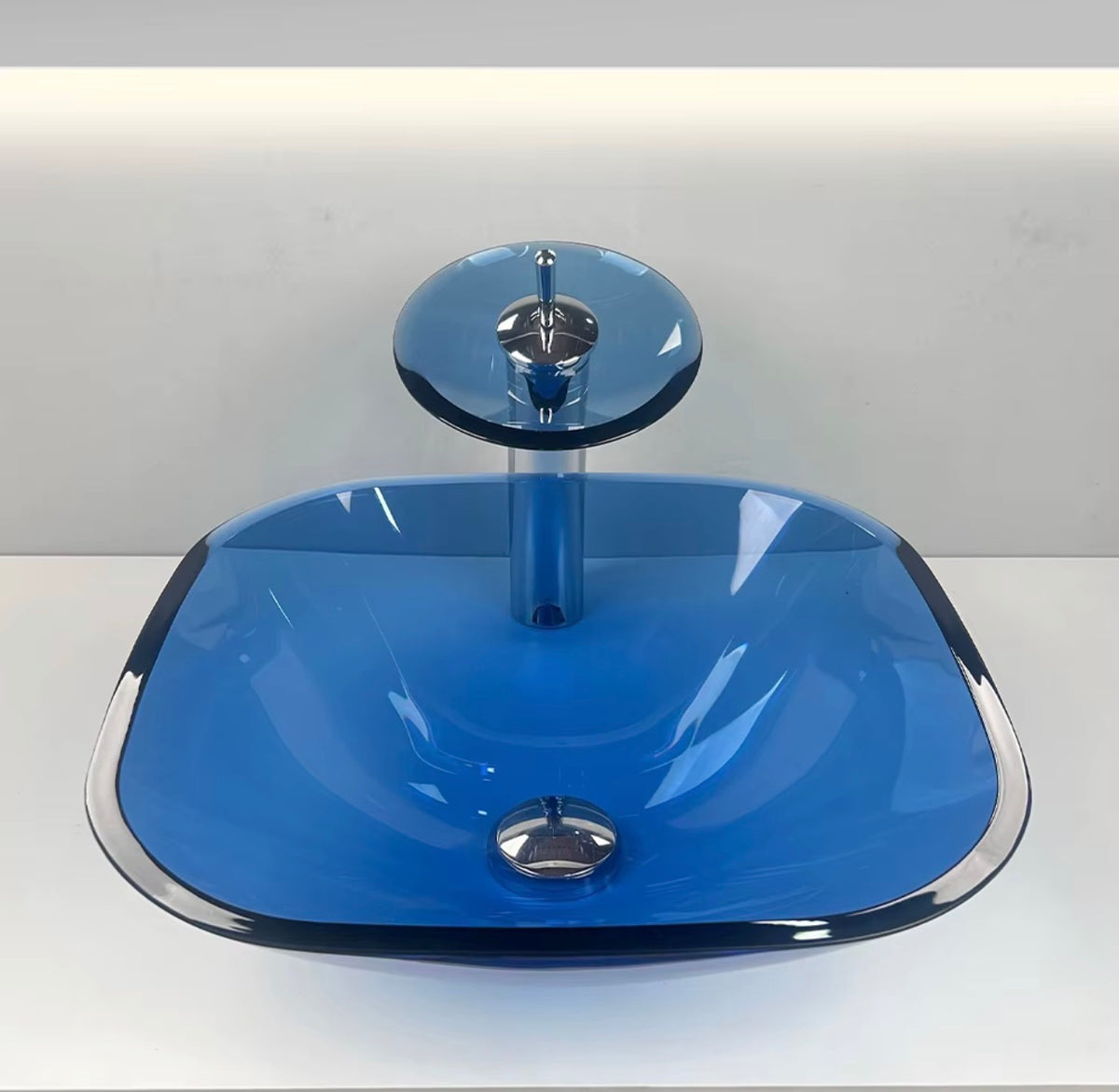 Adriana Sculptural Glass Vessel Sink Set