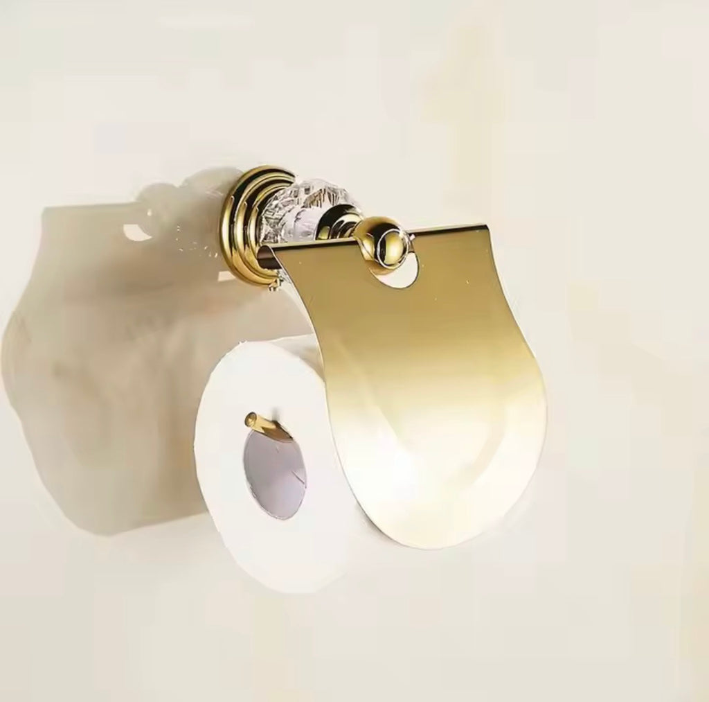 Amelia 7-Piece Golden Crystal Bathroom Hardware Set