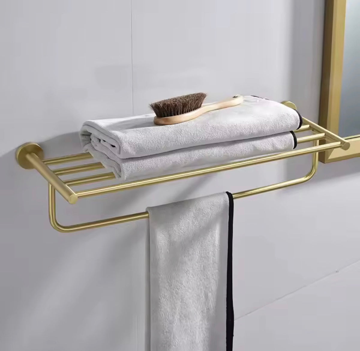 Delphine 9-Piece Brushed Gold Bathroom Hardware Set