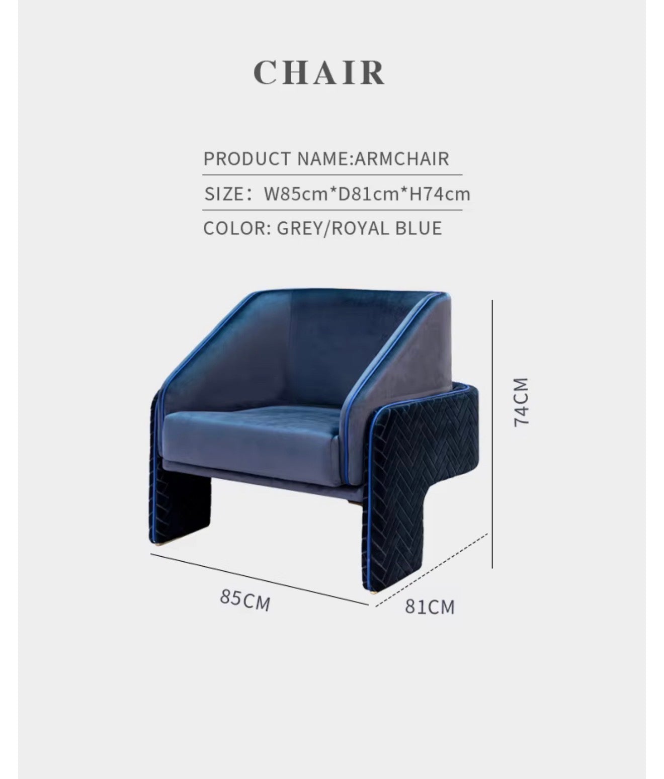 Casa Milano – Milano Quilted Velvet Accent Chair
