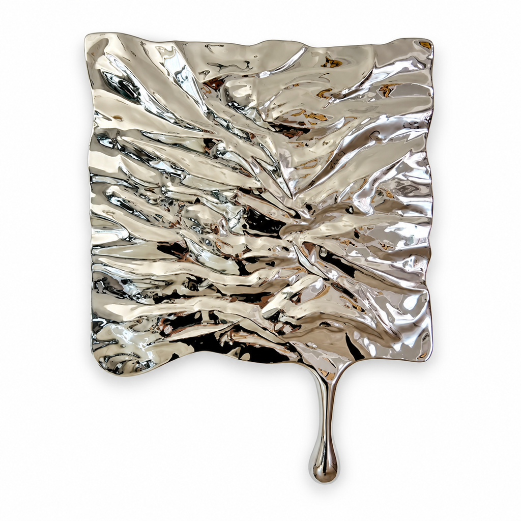 Alessia Liquid Metal Stainless Steel Wall Sculpture