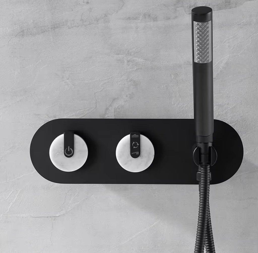 Alessandro Freestanding Tub Filler with Wall-Mounted Hand Shower
