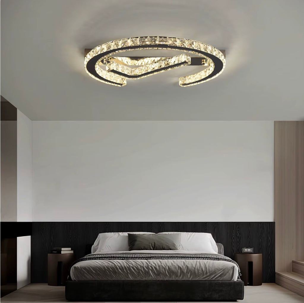 VALENTINA CRYSTAL LED FLUSH MOUNT CEILING LIGHT