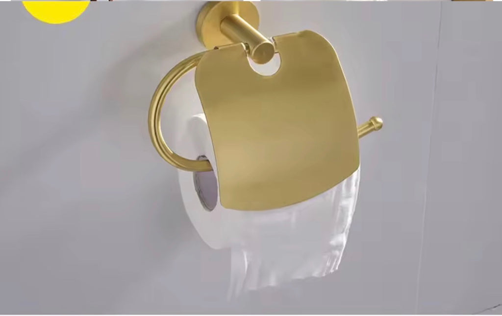Delphine 9-Piece Brushed Gold Bathroom Hardware Set