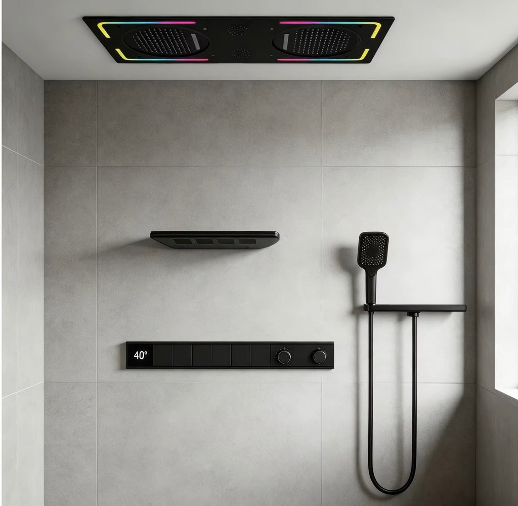 LUCIANO 6-FUNCTION THERMOSTATIC DUAL RAIN SHOWER SYSTEM