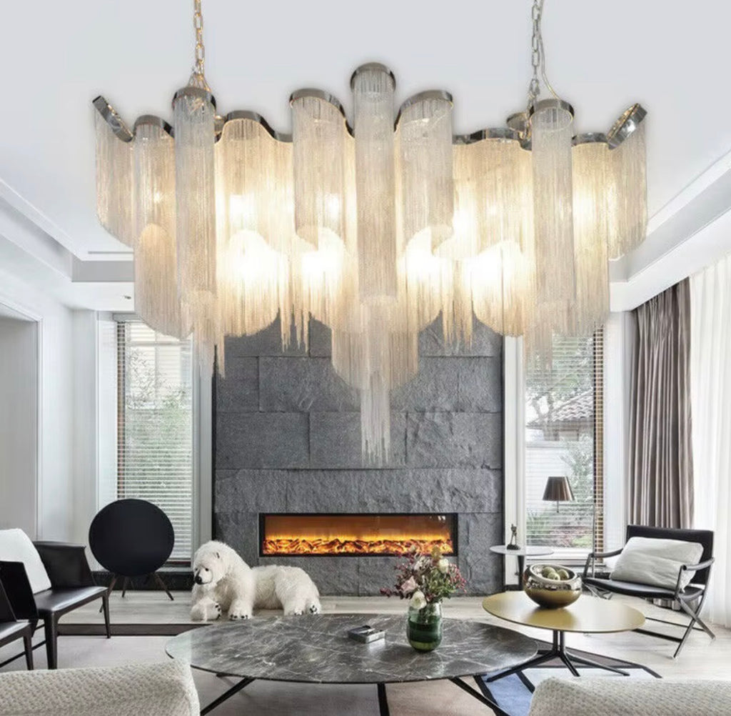 Silver Tassel Chandelier
