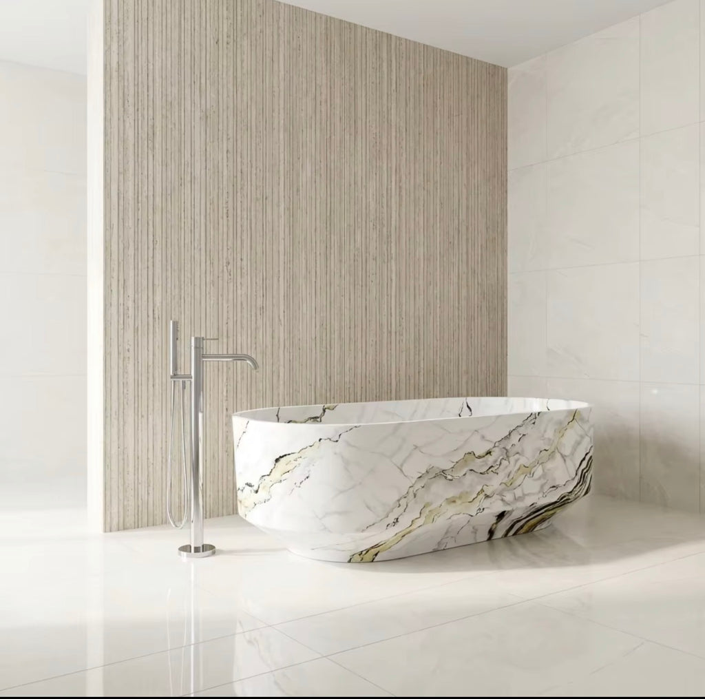 BELLISSIMA CALACATTA VEIN ARTIFICIAL STONE FREESTANDING BATHTUB