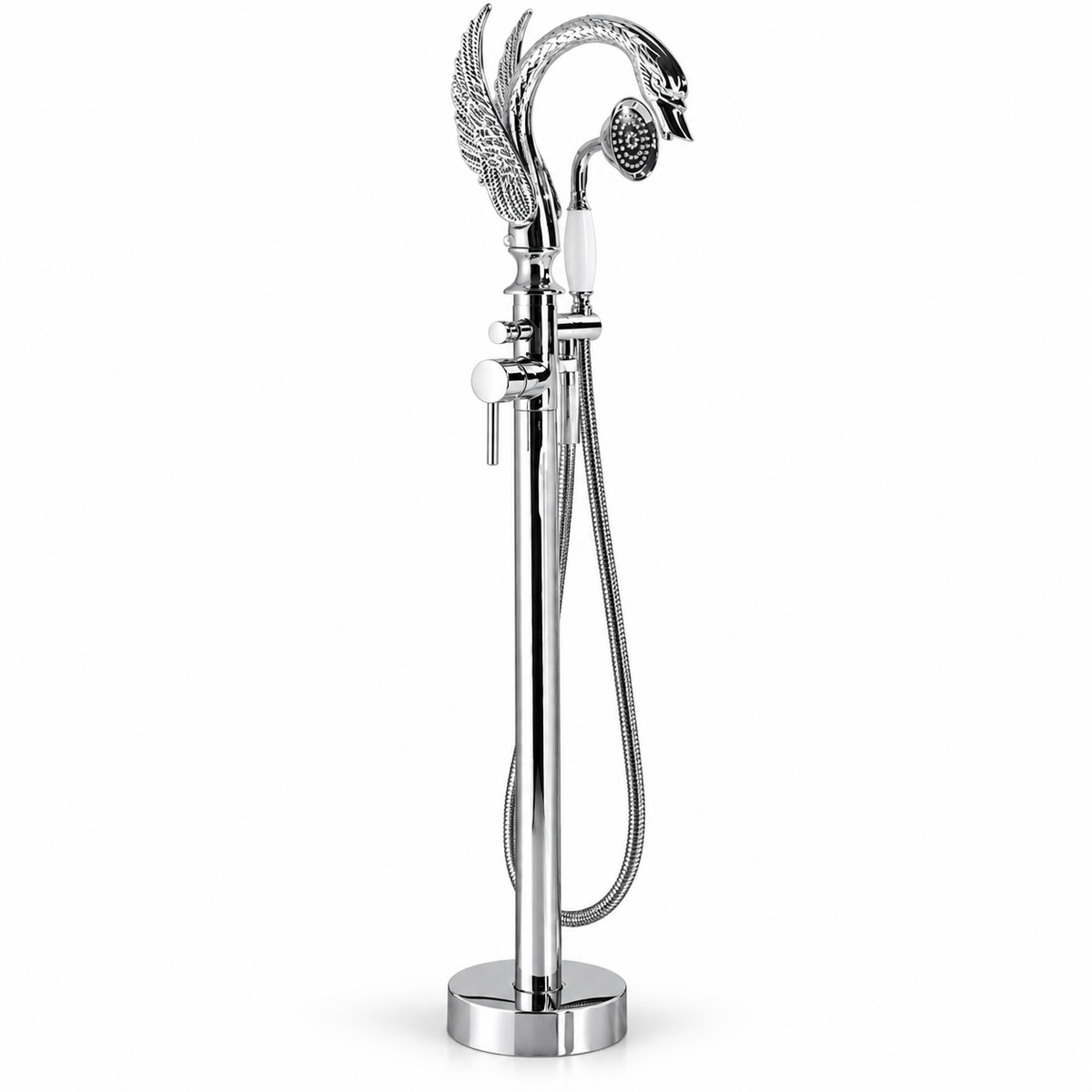 Swan Freestanding Tub Filler with Hand Shower