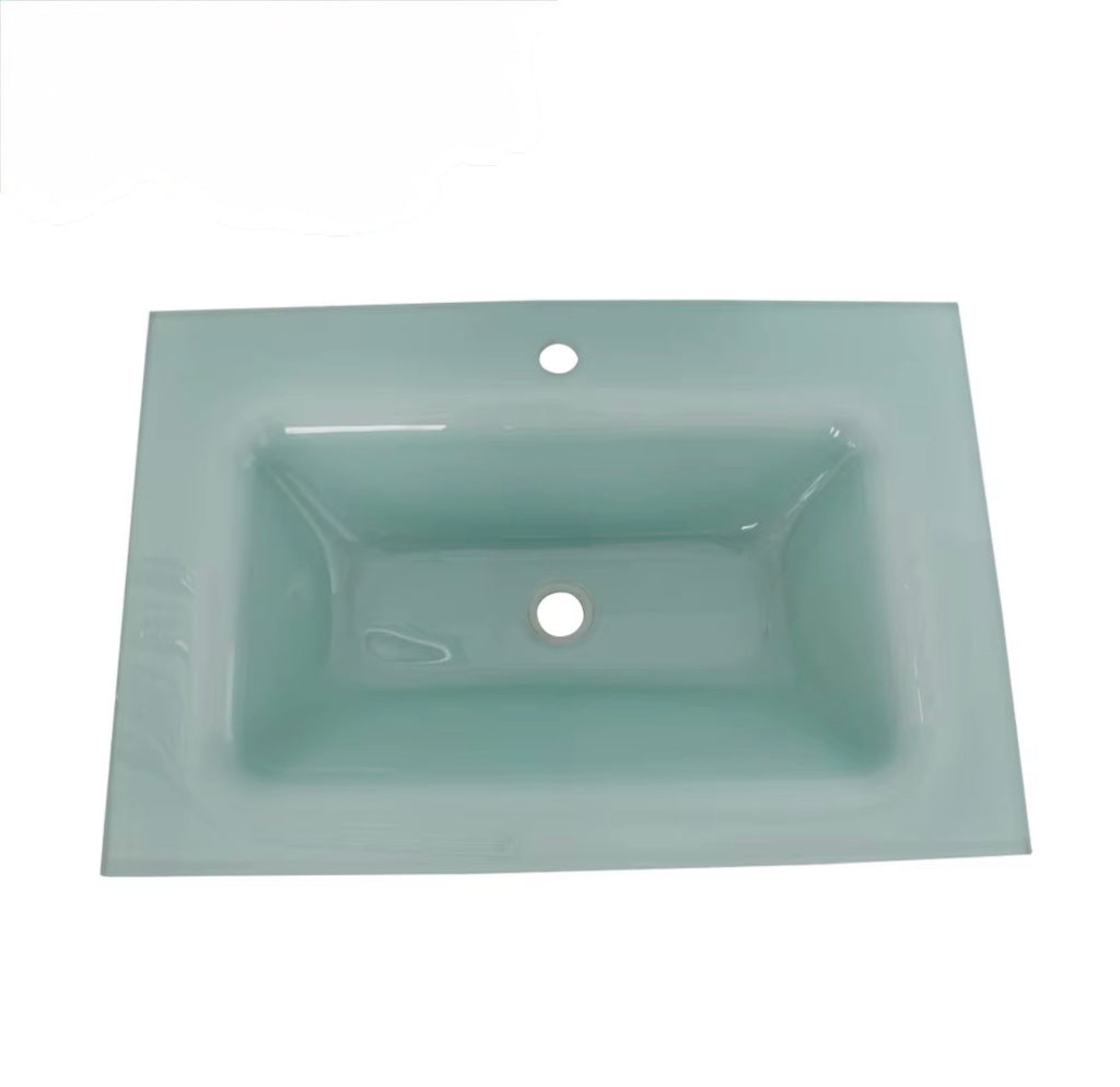 Elvira Light Green Glass Vanity Top