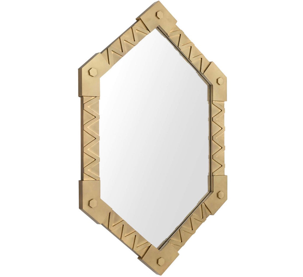 Casa Milano – Holt Antique Brass Geometric Wall Mirror