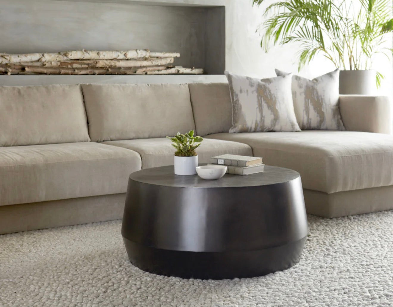 Casa Milano Splendido Etched Aluminum Coffee Table