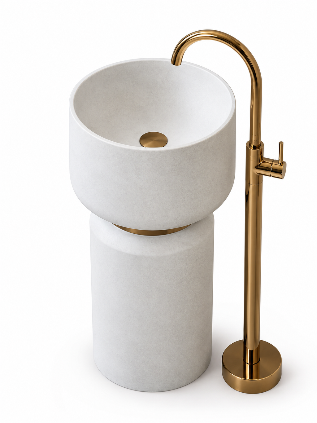 Aveline European Artificial Stone Pedestal Sink