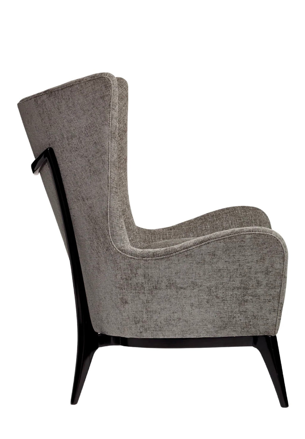 Casa Milano Modern Wing Lounge Chair – Textured Fabric (White & Gray)