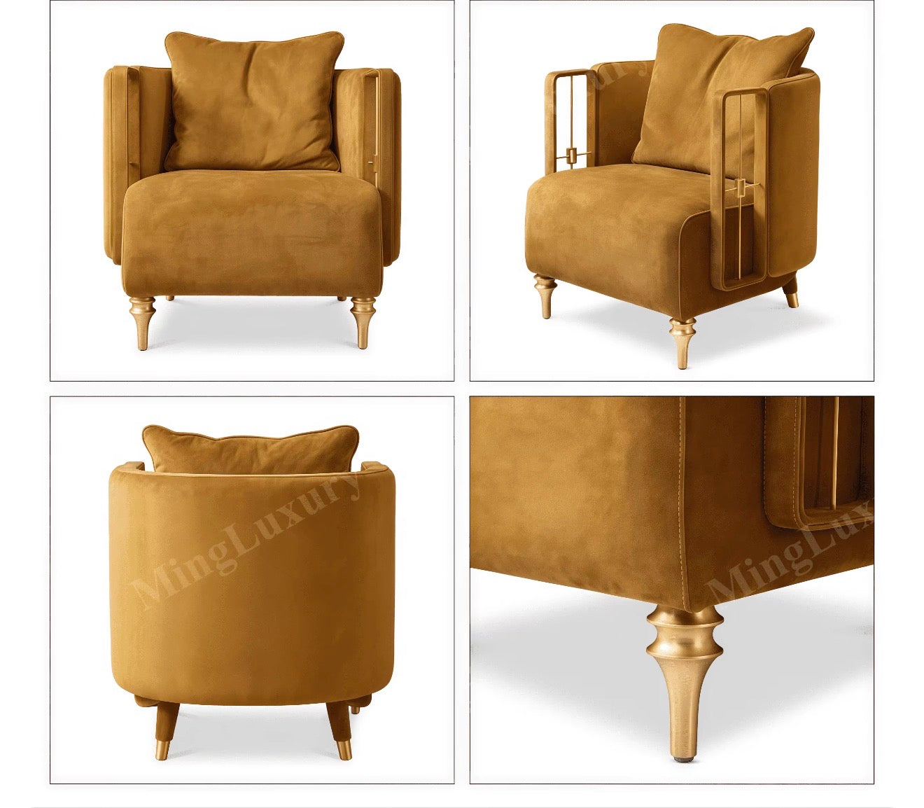 Bellini Scalloped Accent Arm Chair