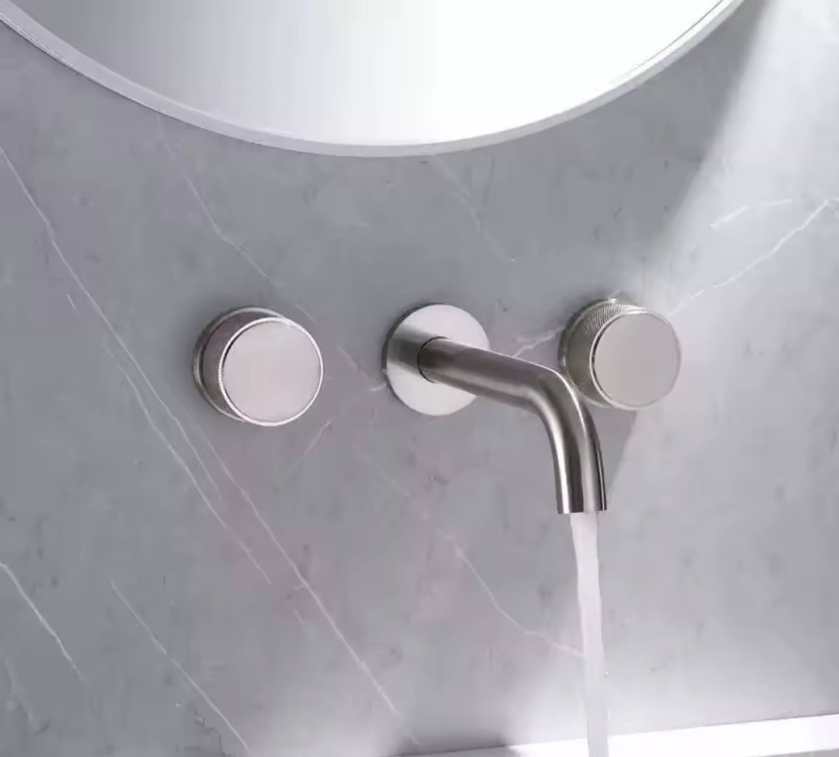 Alessio Knurled Dual-Handle Wall-Mounted Faucet