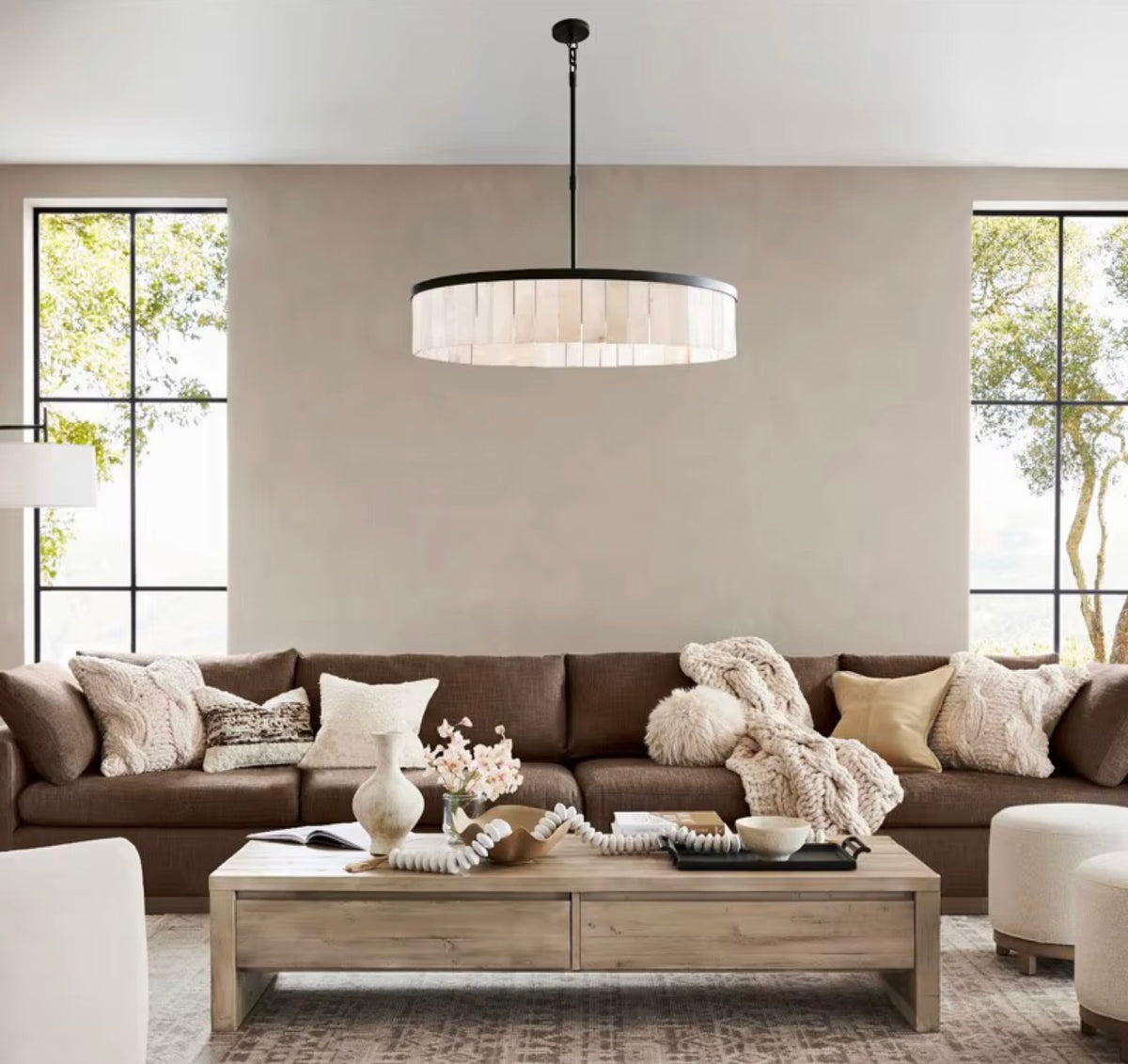 Celestine Round Alabaster Chandelier