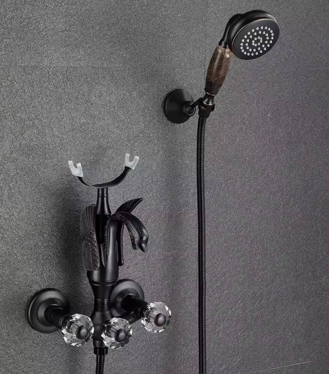 Vittoria Swan Sculptural Brass Shower Set