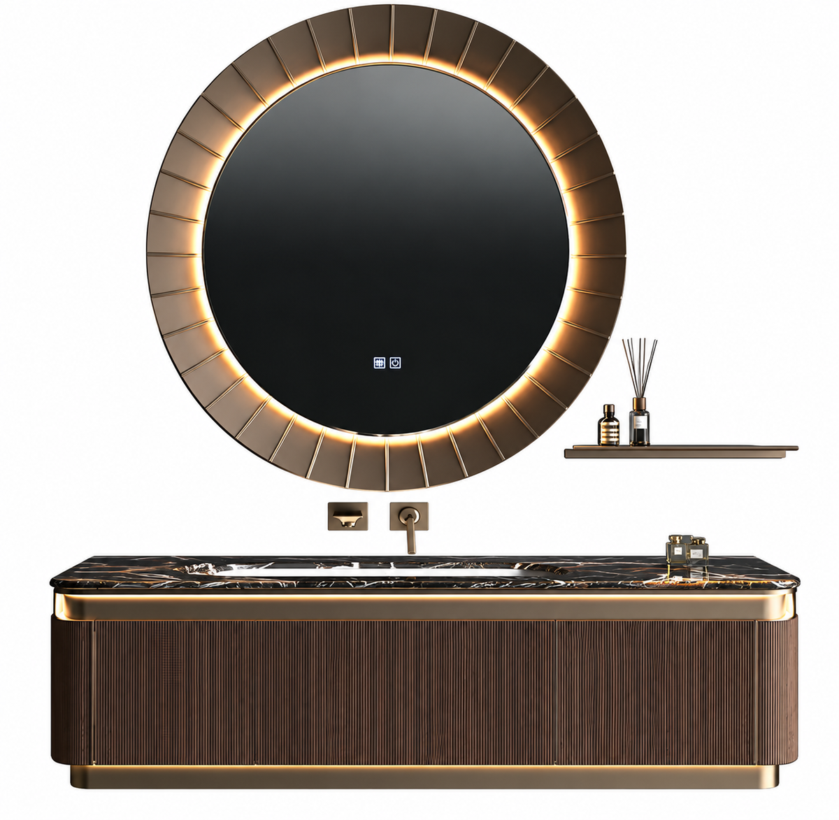 Fiorenza Natural Marble Wall-Mounted Vanity Set