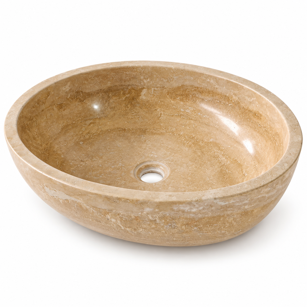 Siena Travertine Oval Vessel Sink