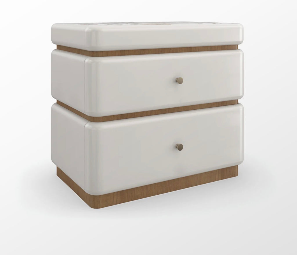 Milos Calacatta Oro Marble Nightstand by Caracole