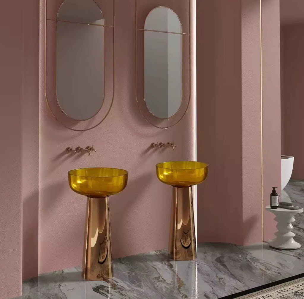 Ambra Transparent Resin Pedestal Sink