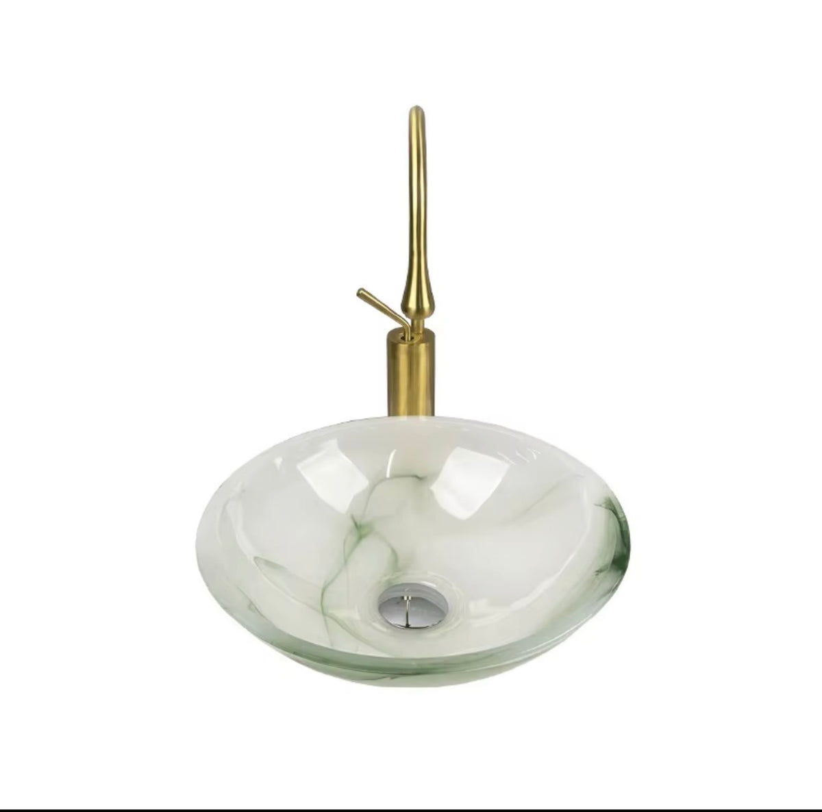 Bianca Jade Vein Vessel Sink Set