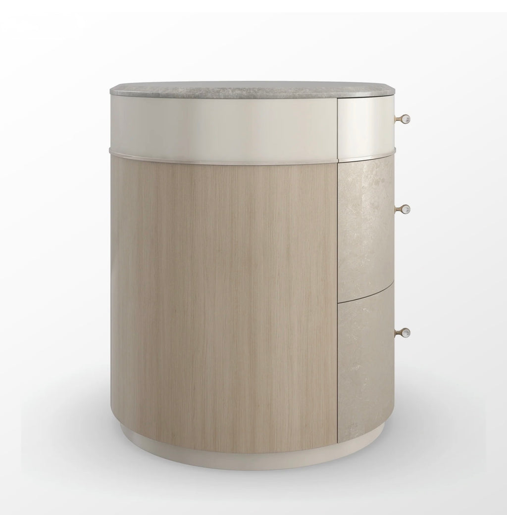 Caracole Hang Around Grey Armani Marble Nightstand