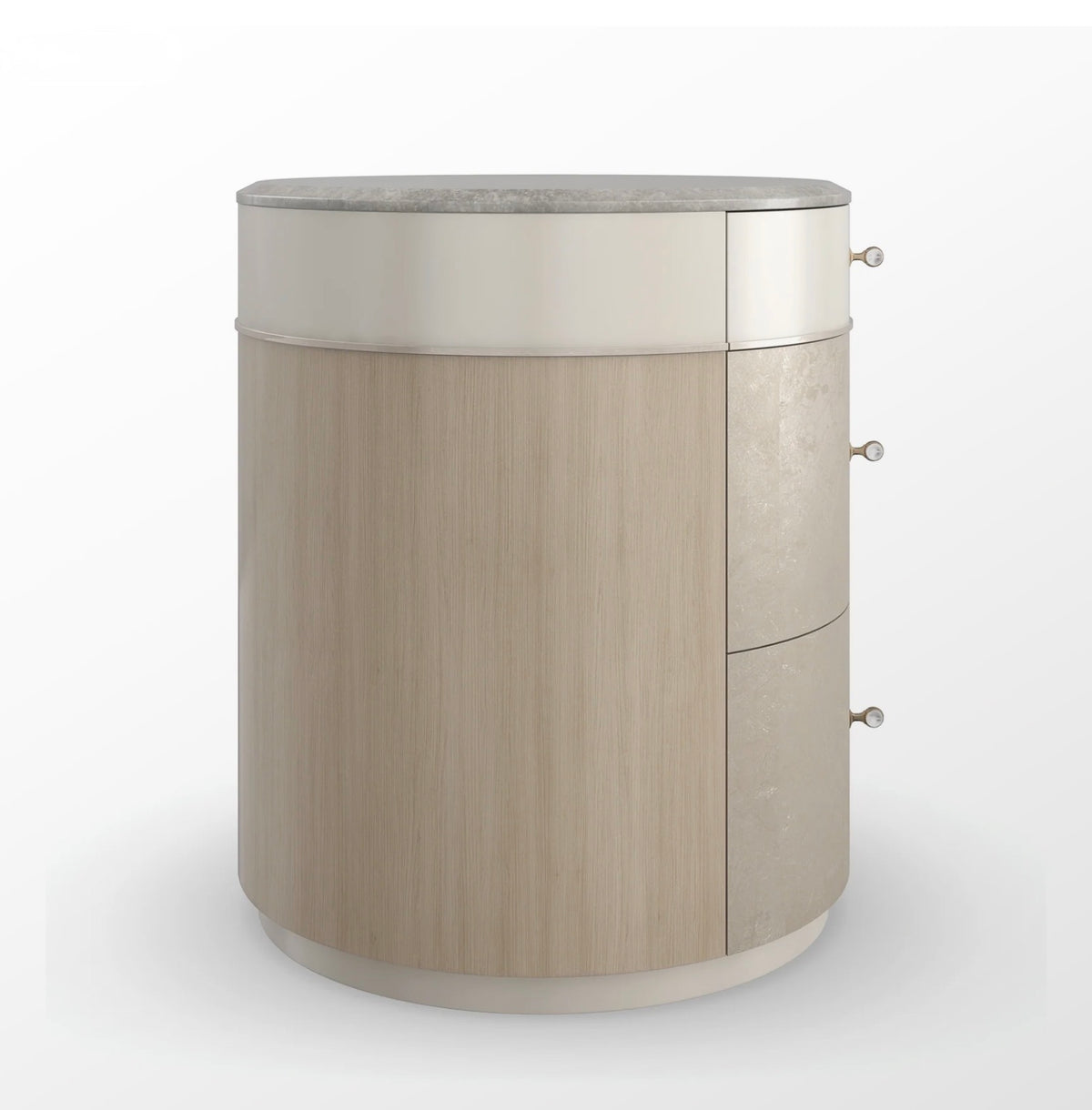Caracole Hang Around Grey Armani Marble Nightstand