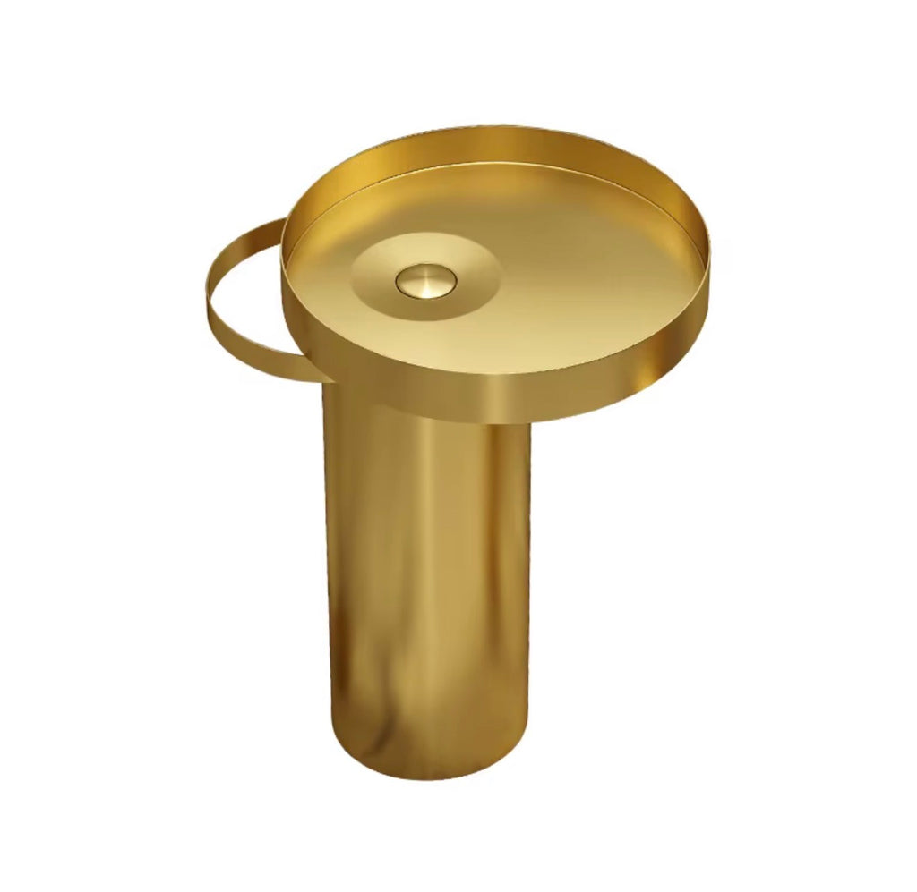 Vittoria Round Stainless Steel Pedestal Sink Set