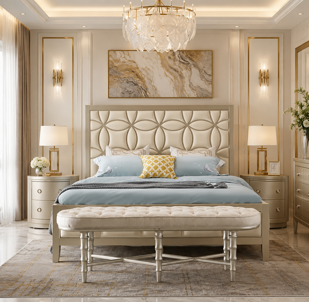 Casa Milano – Alessia Champagne Panel Bed