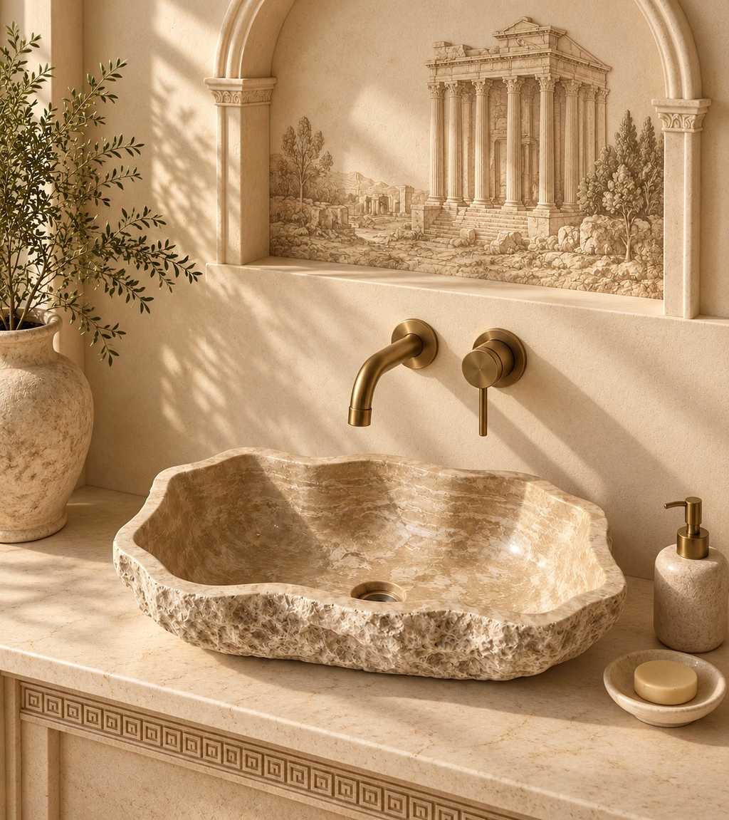Arezzo Organic Travertine Vessel Sink