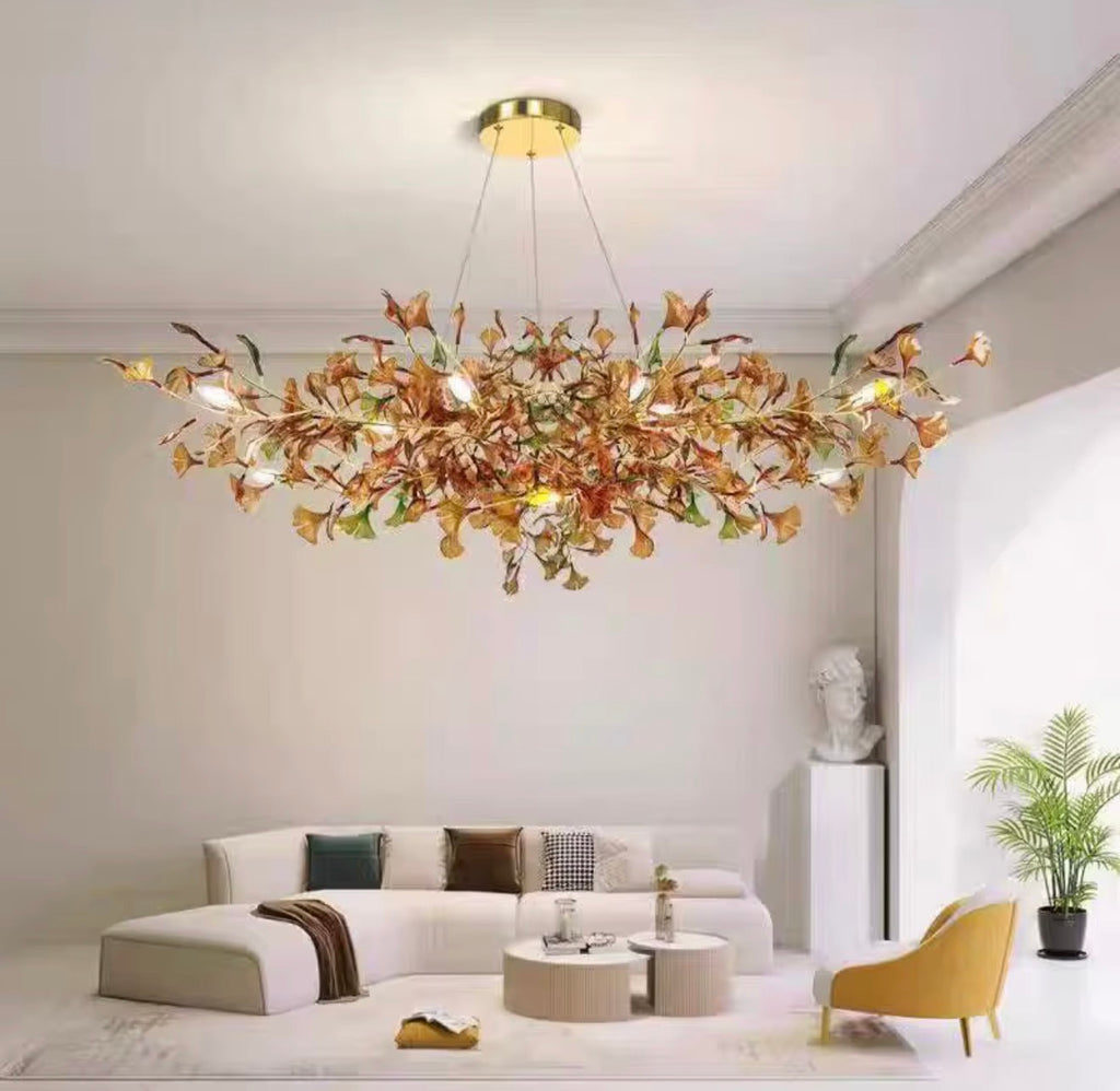 Fiorenza Ginkgo Glass Chandelier