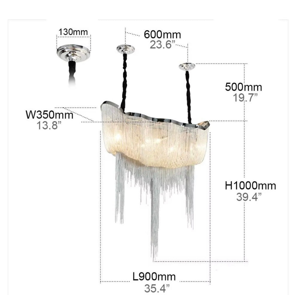 Silver Cascade 8-Light Chandelier