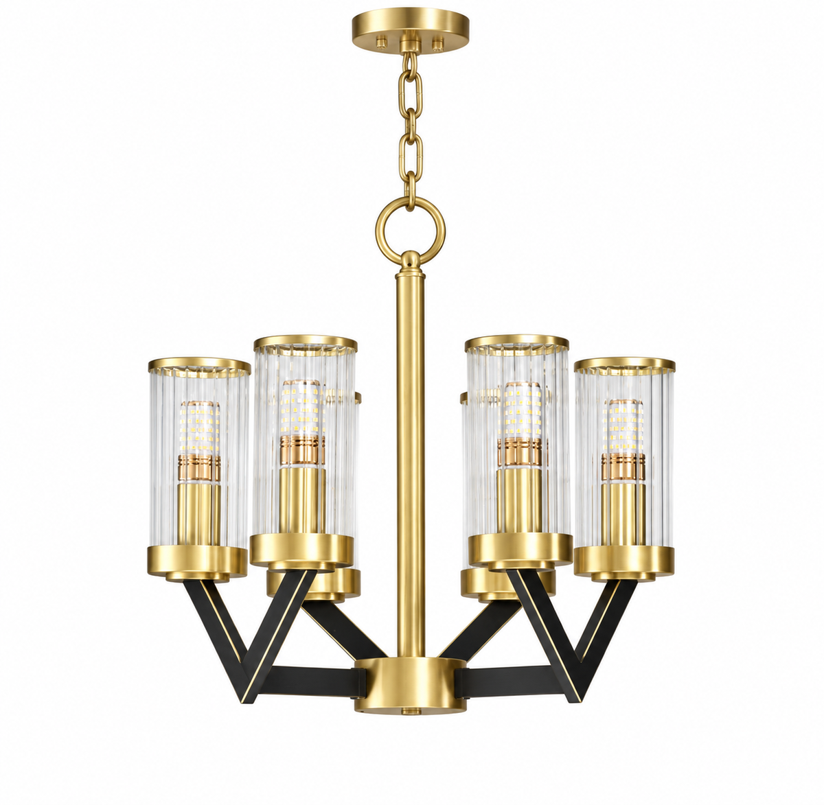 Vittoria Black & Gold Glass Chandelier