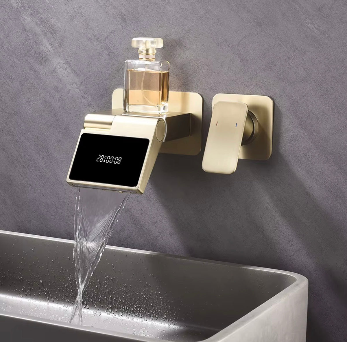 Ravello Digital Display Wall-Mounted Waterfall Faucet