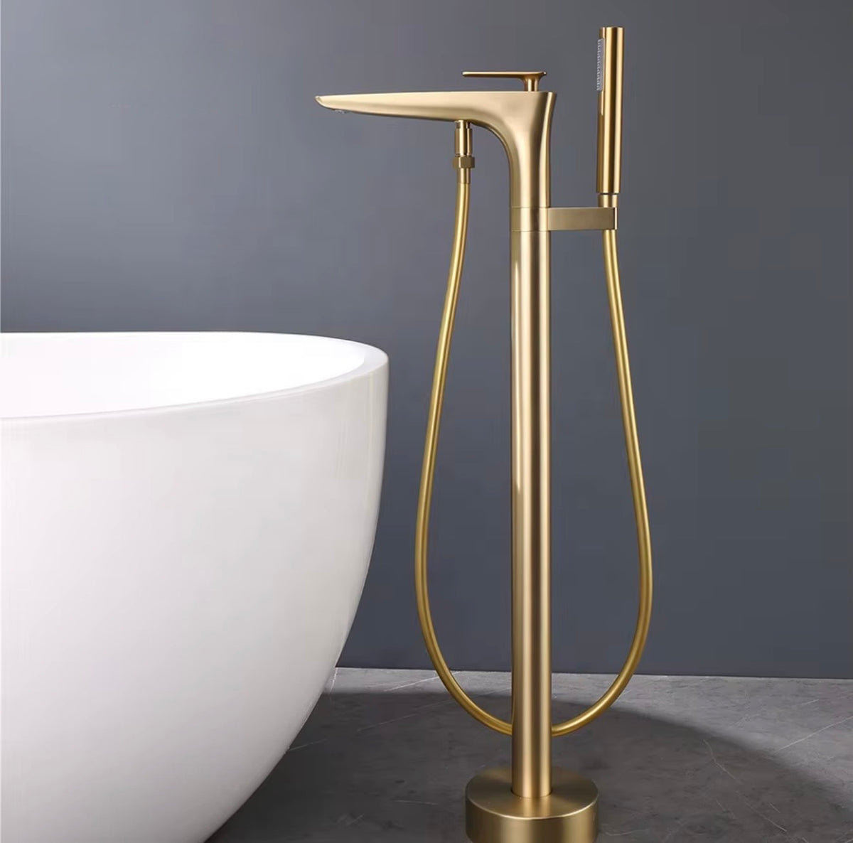 Marcello Solid Brass Freestanding Tub Filler with Hand Shower