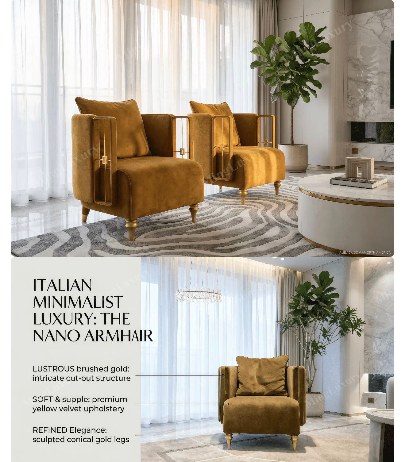 Bellini Scalloped Accent Arm Chair